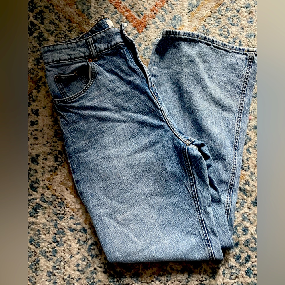 light wash wide leg denim